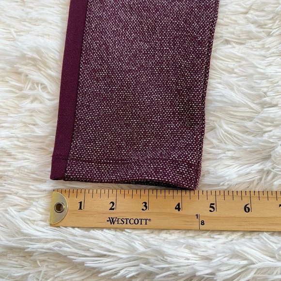 Lou Gray Loft Womens Pants Medium Purple Pull On Tuxedo Stripe Leggings 15978 - Picture 6 of 9